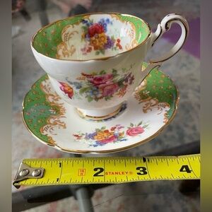Floral Paragon Teacup and Saucer Set with Gold Trim